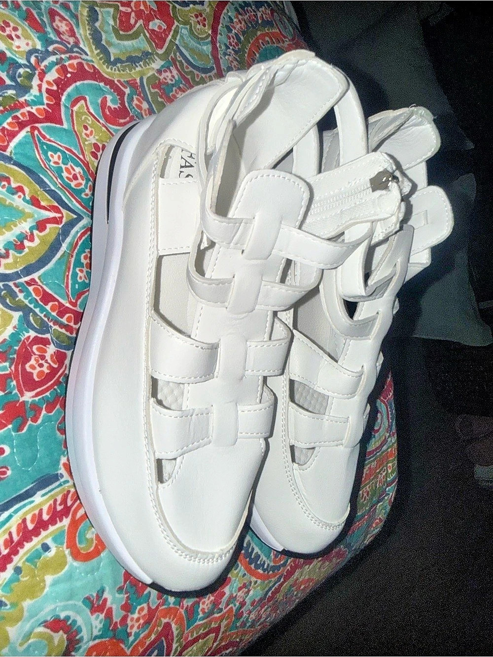 Women's White Strap Sneakers Like New